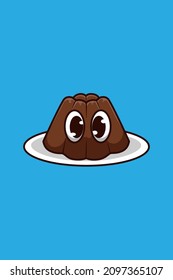 Chocolate Pudding Cartoon Art Illustration