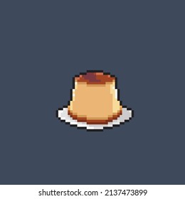 chocolate pudding in pixel style