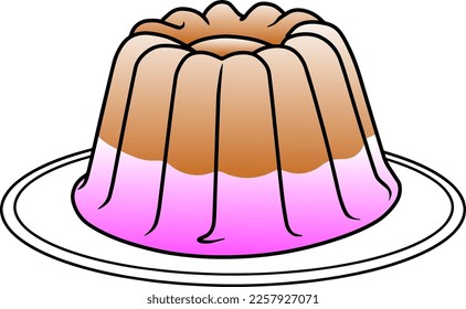 chocolate pudding  vector illustration isolated on white background
