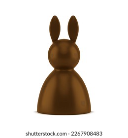 Chocolate rabbit minimalist candy Easter toy delicious treat decorative design realistic 3d icon vector illustration. Confectionery hare bunny sweet character traditional religious holiday celebrate