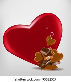 Chocolate with  red heart