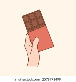 Chocolate with Red Packaging Icon Illustration