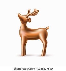 Chocolate reindeer sweet dessert closeup, delicious food element for merry christmas and happy new year cafe, restaurant menu, poster or banner design. Realistic deer with horns, isolated background