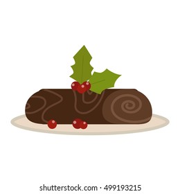 Chocolate roll cake detailed slice vector tasty dessert