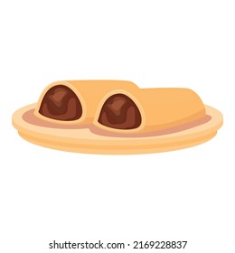 Chocolate roll icon cartoon vector. Cuisine food. Noodle menu