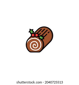 Chocolate Roll Icon Isolated On White Background