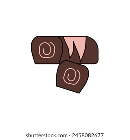 chocolate roll vector type icon