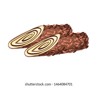 Chocolate rolls. Vector illustration on white background.
