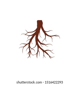 chocolate Roots Tree. Vector Illustration. Plant in garden.