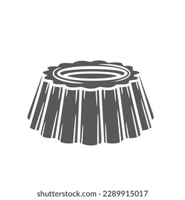 Chocolate round candy glyph icon vector illustration. Stamp of bonbon of Belgian or Swiss luxury chocolate snack from praline box, gourmet confectionery product, sweet treat and dessert for holidays