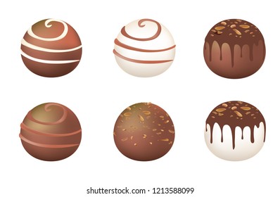 Chocolate round candy, vector