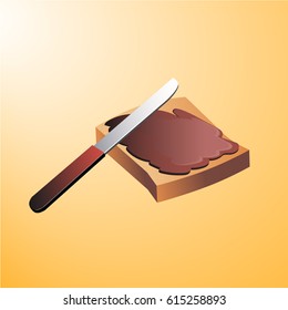  Chocolate sandwich.   Vector illustration. 