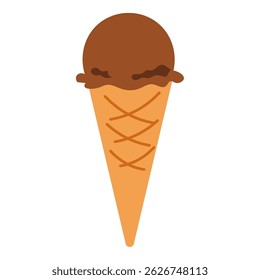 chocolate scoop ice cream cone illustration
