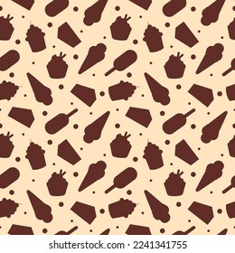 Chocolate Seamless Pattern Design with Choco Decoration in Template Hand Drawn Cartoon Illustration