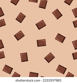 Chocolate seamless vector pattern. Cartoon flat illustration