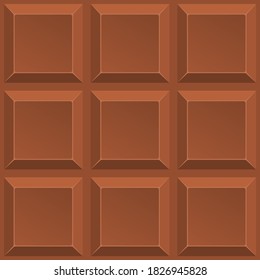 Chocolate seamless vector pattern. Texture of a milk chocolate bar. Vector flat pattern for packaging paper, background, Wallpaper, textiles.