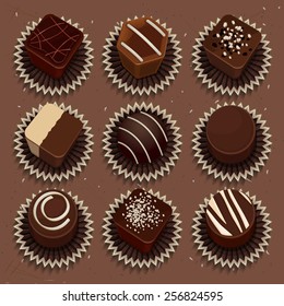 Chocolate set icons