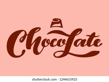 Chocolate set. Logotype, menu, shop window, label, sticker lettering typography. Set for banner, poster. Vector illustration EPS 10