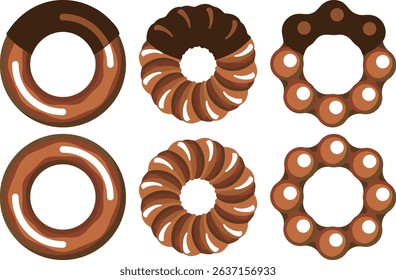 Chocolate shadow on a doughnut with a hole