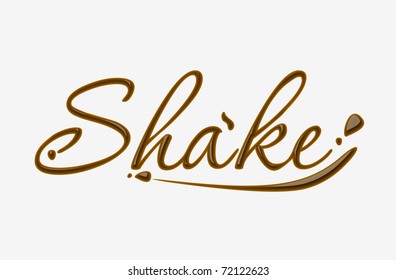 Chocolate shake text made of chocolate vector design element.