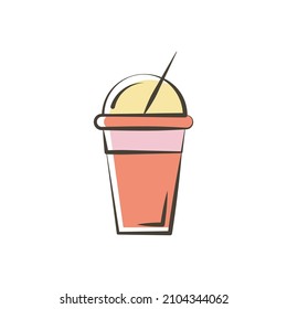 Chocolate Shake Vector Filled Outline Icon Design Illustration. Food And Drink Symbol On White Background EPS 10 File