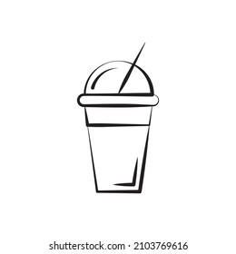 Chocolate Shake Vector Outline Icon Design Illustration. Food And Drink Symbol On White Background EPS 10 File