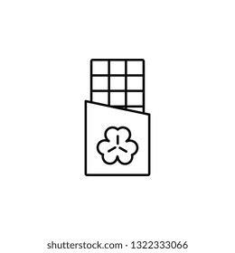 Chocolate, shamrock icon. Simple thin line, outline vector of Saint Patrick's Day icons for UI and UX, website or mobile application