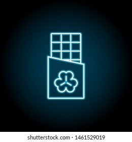 Chocolate, shamrock neon icon. Simple thin line, outline vector of Saint Patricks Day icons for UI and UX, website or mobile application