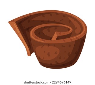 Chocolate shaving. Chocolate dessert, sweets, drinks and pastry food ingredient cartoon vector illustration