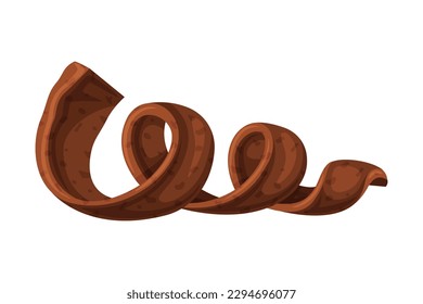 Chocolate shaving. Tasty natural food product. Sweet dessert, drinks and pastry ingredient cartoon vector illustration