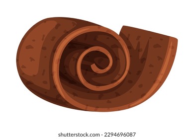 Chocolate shaving. Tasty sweet dessert, sweets, drinks and pastry food ingredient cartoon vector illustration