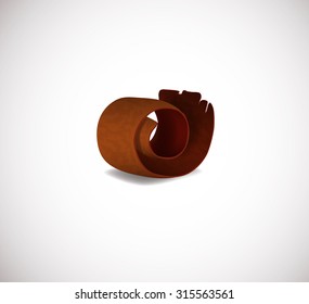 Chocolate shaving. Vector