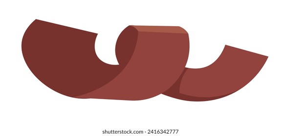 Chocolate shavings, sweet food, vector element isolated on white background