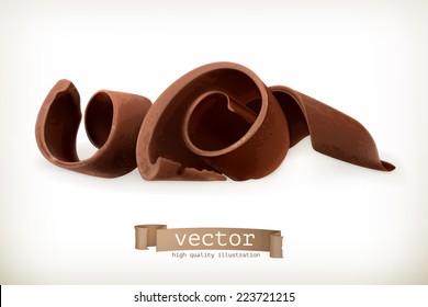 Chocolate shavings, vector illustration