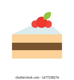 Chocolate shortcake vector illustration, flat design icon