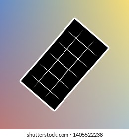 Chocolate sign. Black icon in white shell at pastel color background. Illustration.