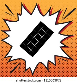 Chocolate sign. Vector. Comics style icon on pop-art background.