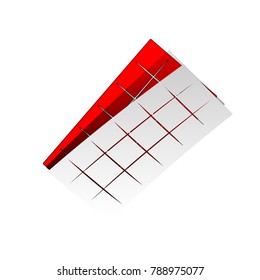 Chocolate sign. Vector. Detachable paper icon with red body stock. Isolated.
