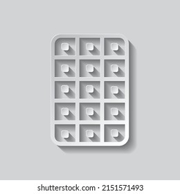 Chocolate simple icon, vector. Flat design. Paper style with shadow. Gray background.ai