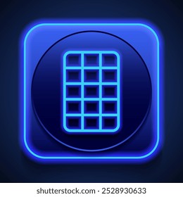 Vetor de ícone simples de chocolate. Design plano. Estilo de néon azul no botão. Com shadow.ai