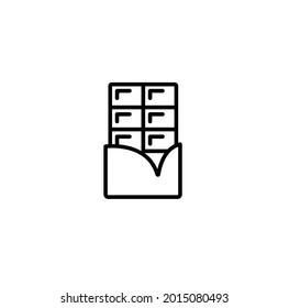 Ilustración vectorial de icono de línea delgada simple de chocolate