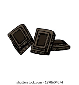 Chocolate sketch illustrations. Vector Hand drawn illustrations isolated on white background.