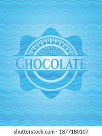 Chocolate sky blue water emblem background. Vector Illustration. Detailed. 