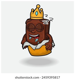 Chocolate With Sleep expression. Mascot cartoon character for flavor, strain, label and packaging product. Vector Illustration