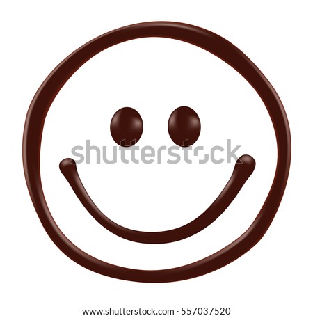 Chocolate smiley face on white background, realistic vector illustration
