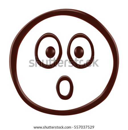 Chocolate smiley face on white background, realistic vector illustration