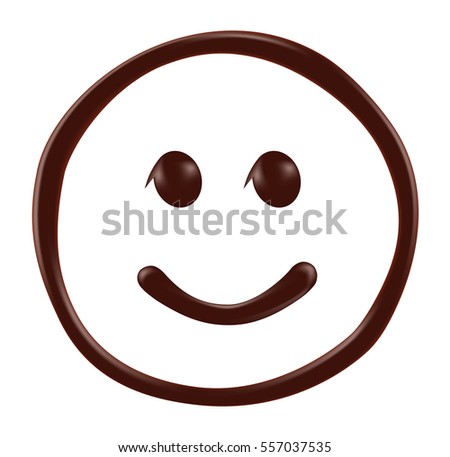 Chocolate smiley face on white background, realistic vector illustration