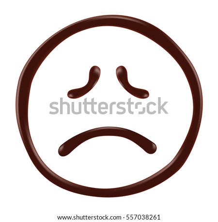 Chocolate smiley face on white background, realistic vector illustration