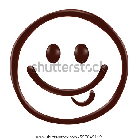 Chocolate smiley face on white background, realistic vector illustration