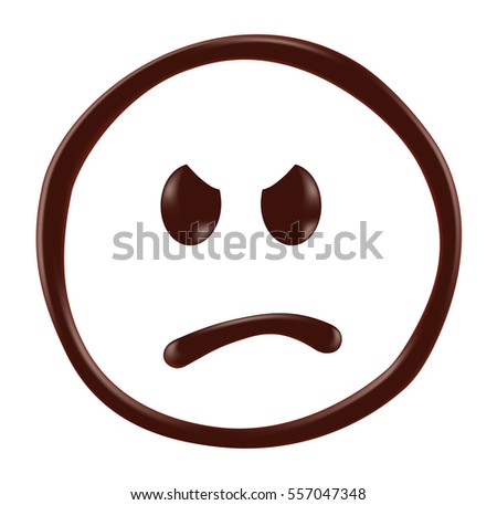 Chocolate smiley face on white background, realistic vector illustration